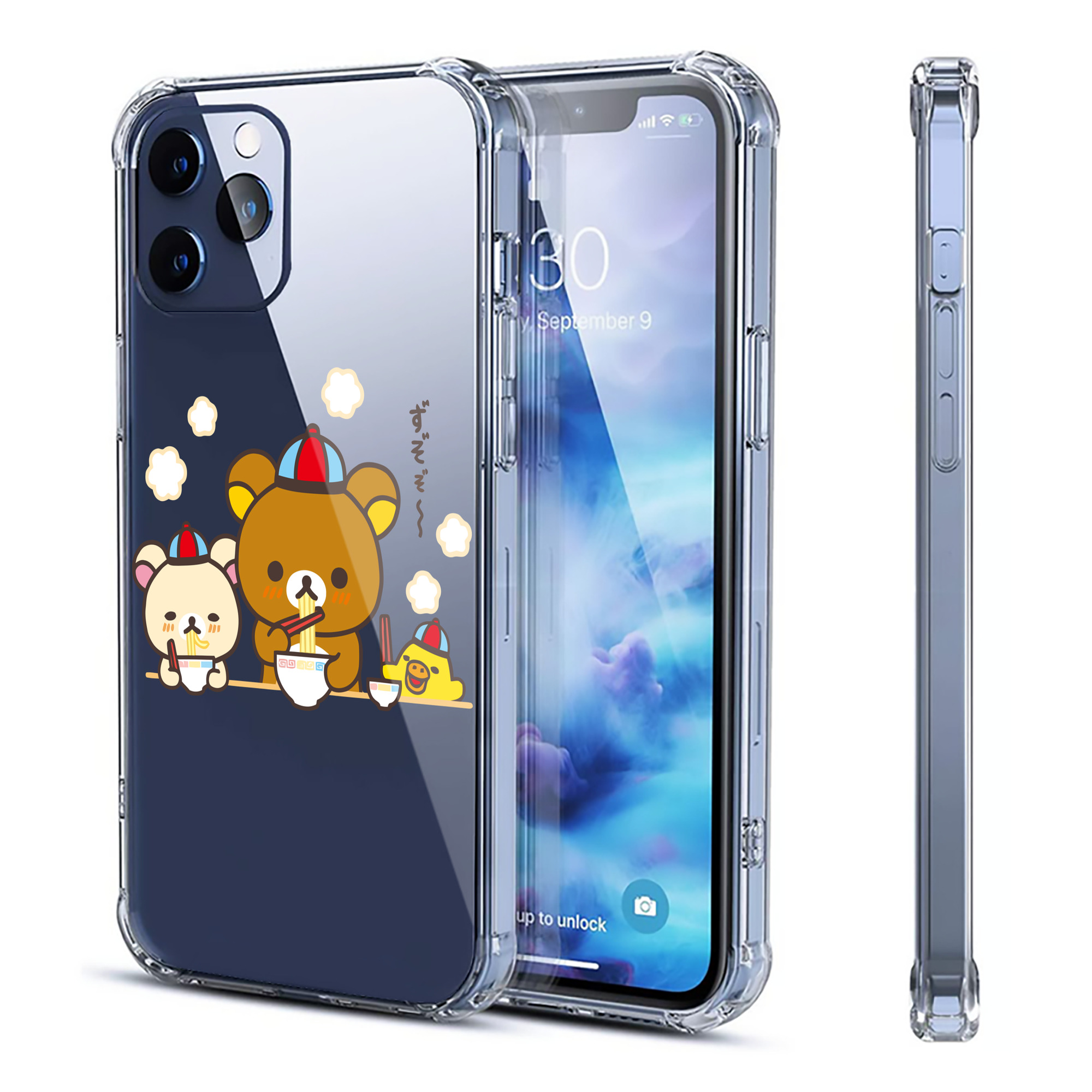 （画像用） リラックマ リラックマ キイロイトリ Rilakkuma Korilakkuma Kiiroitori 【iPhone 12シリーズ対応】透明スマホケース（クリアソフトケース）